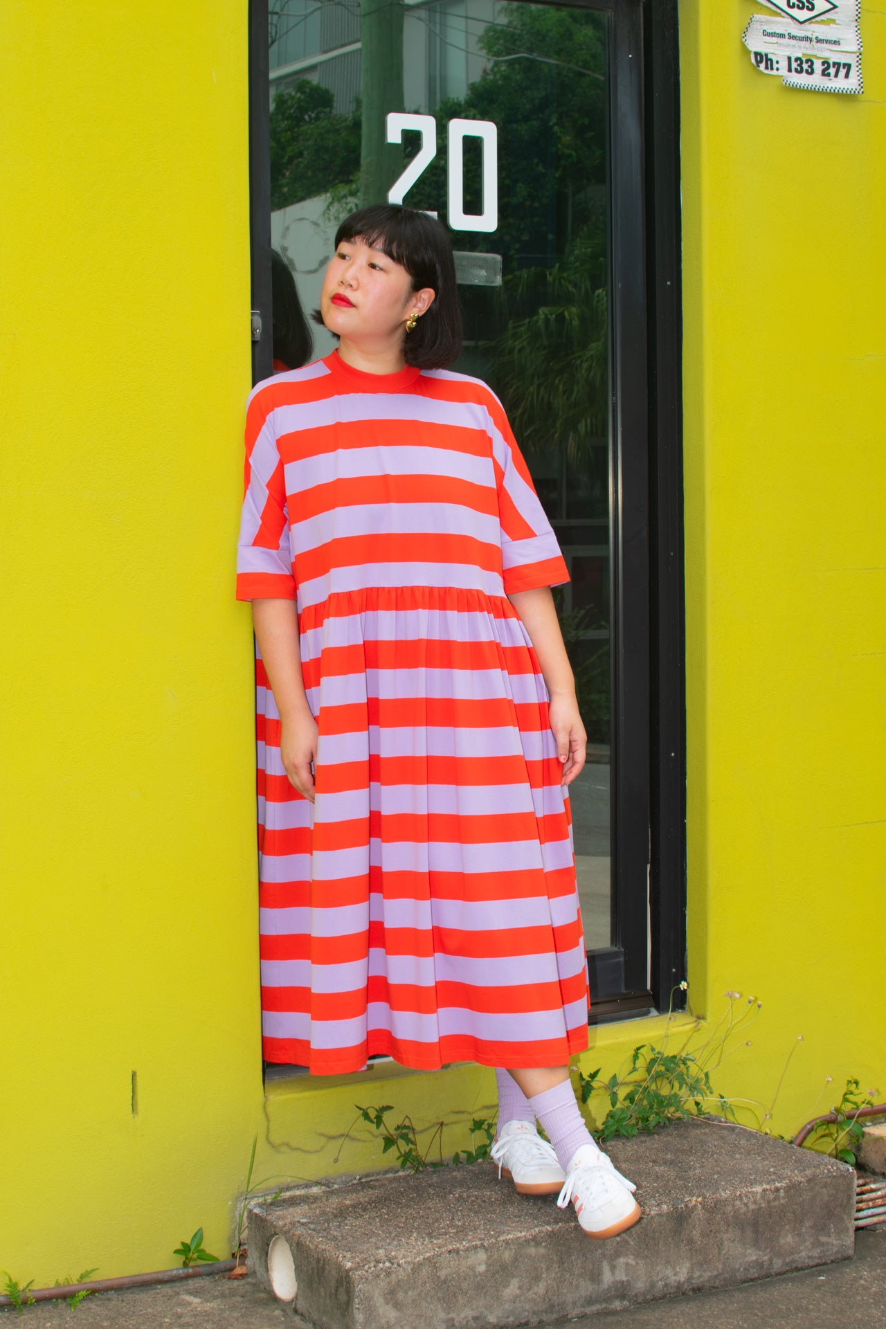 Long Tee Tent Dress / Red Lilac