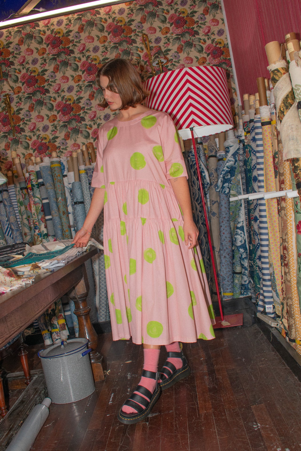 Long Tent Dress / Pink Spots